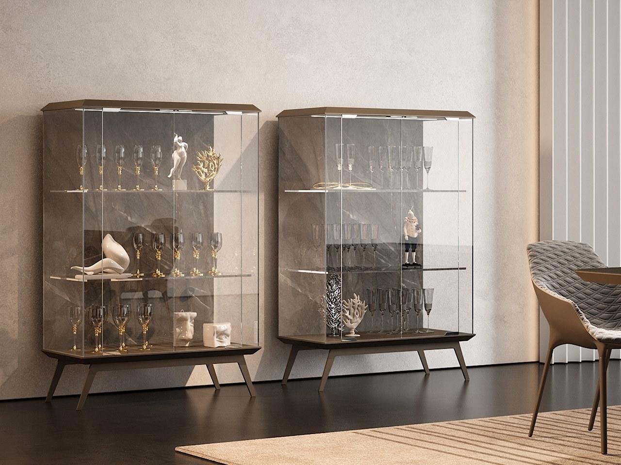 LONDON Display cabinet with integrated lighting