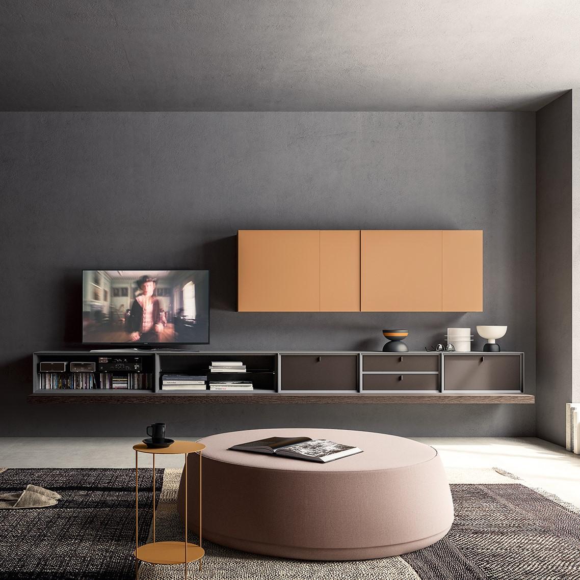 DAY COLLECTION Modular lacquered storage wall