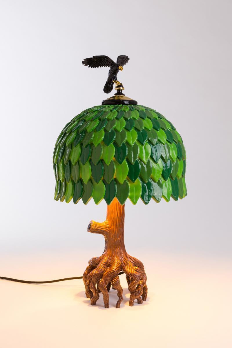 TIFFANY TREE LED indirect light resin table lamp