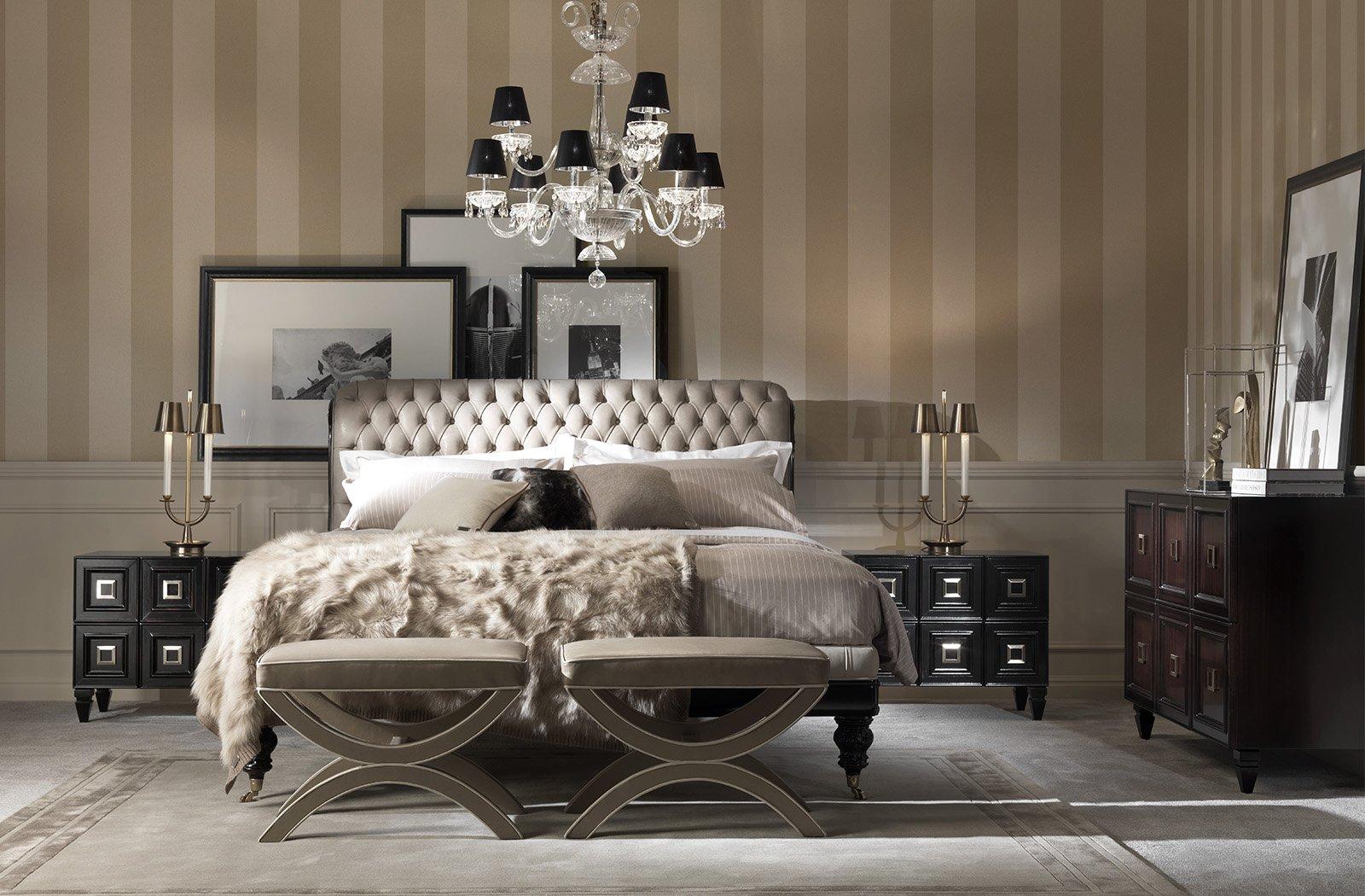 ALLISTER Double bed with tufted headboard