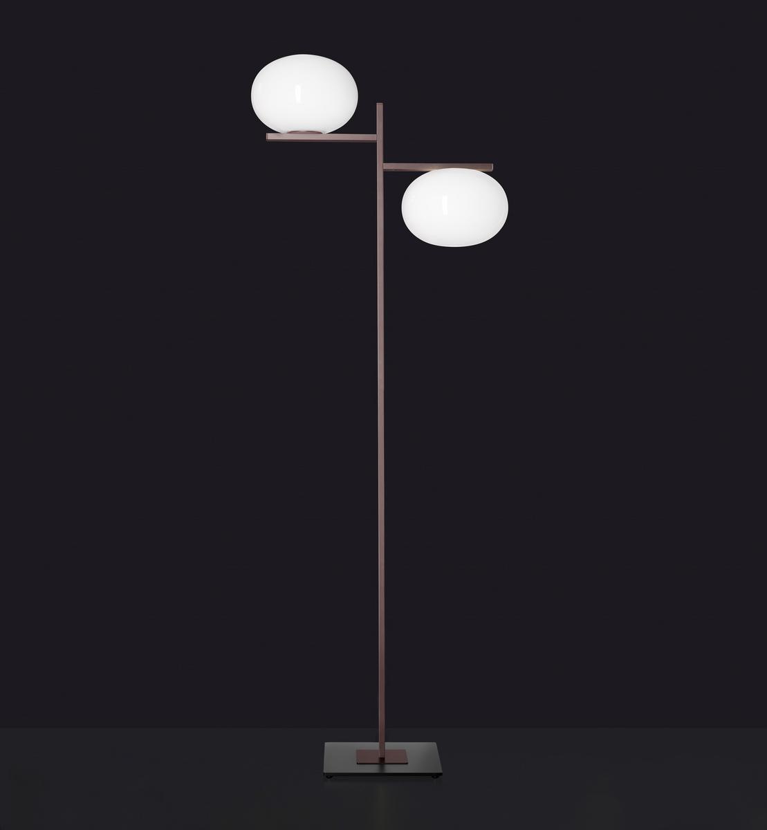 ALBA - 383 Brass and glass floor lamp