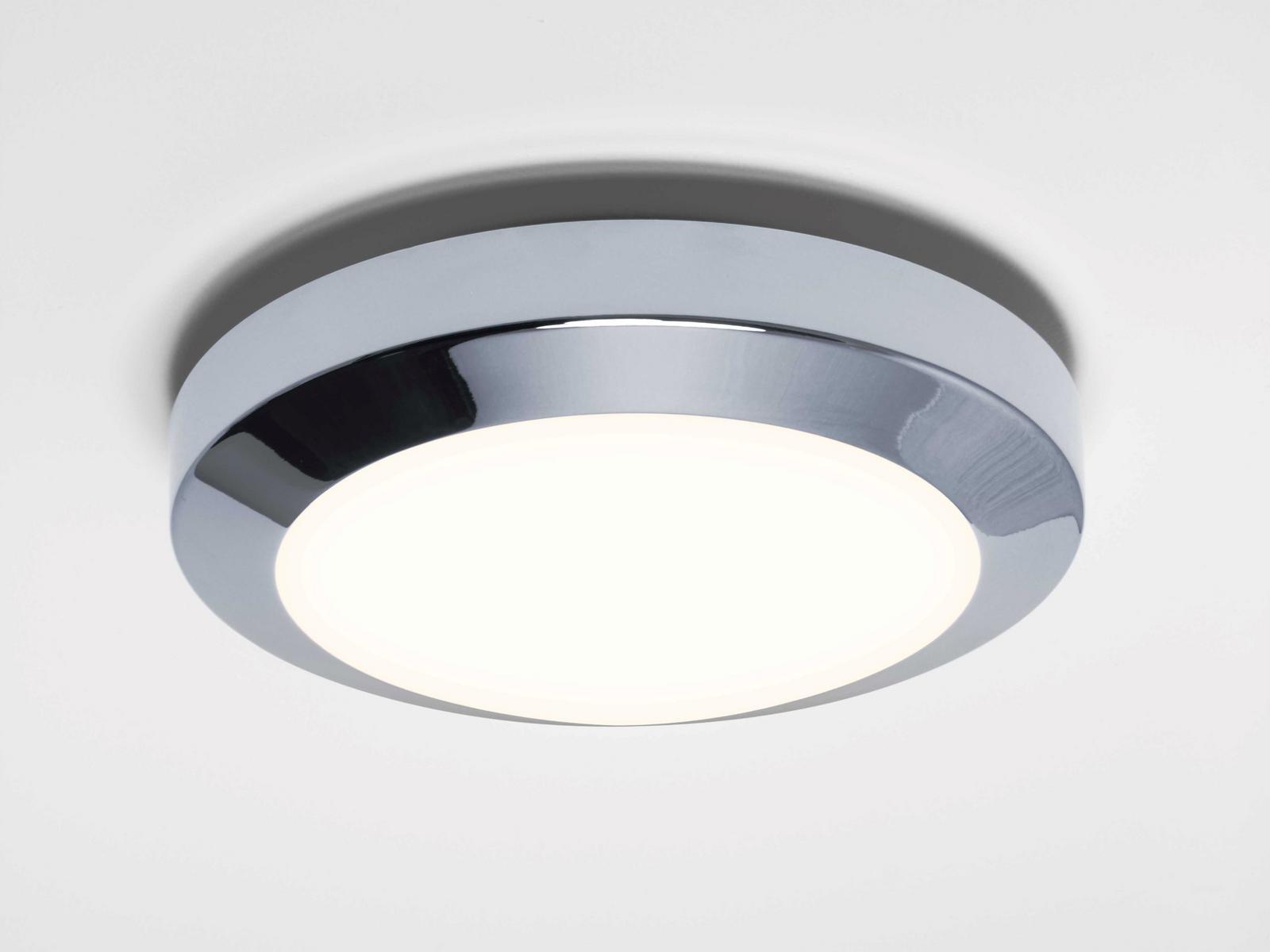 DAKOTA Glass and steel ceiling light for bathroom