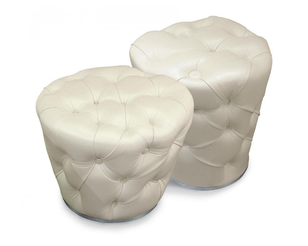 MIKY Leather pouf in a luxury style
