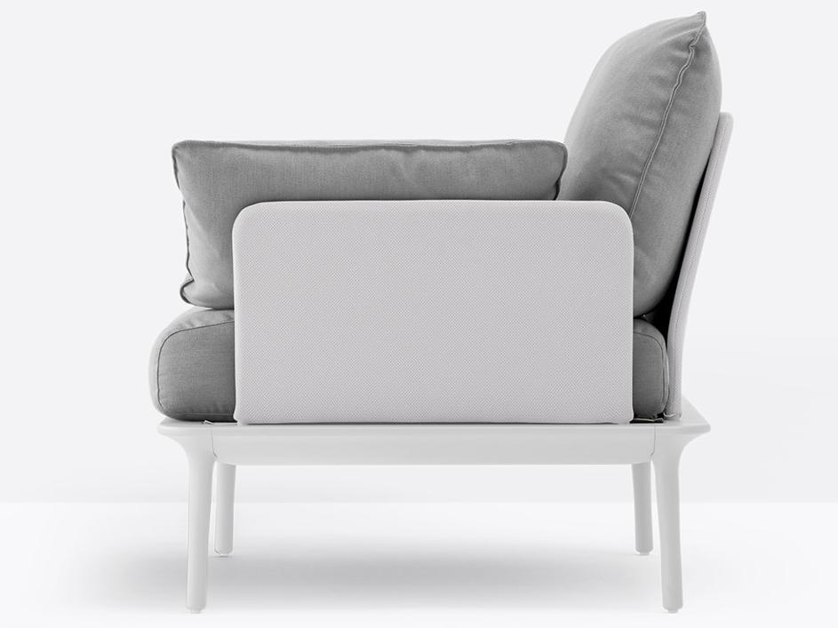 REVA REVA_P Upholstered fabric garden armchair with armrests