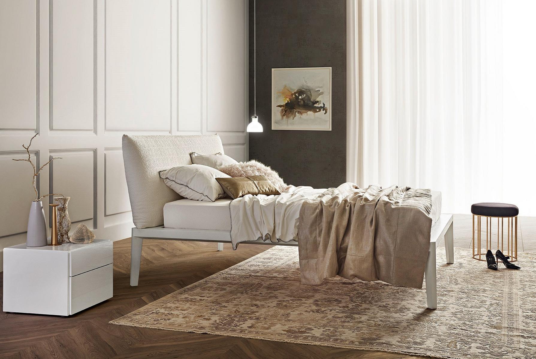 ANDREA Double bed with upholstered headboard