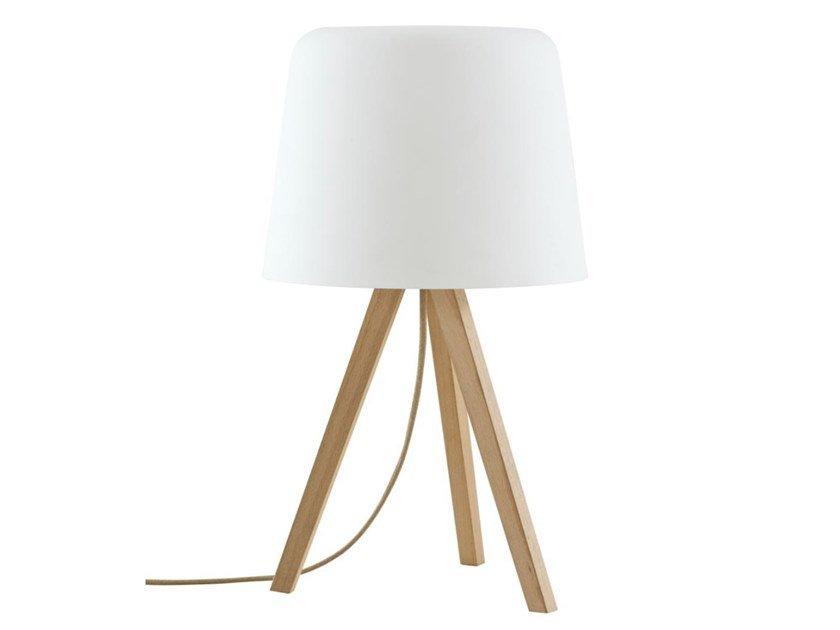 MEDUSE Wood and glass table lamp