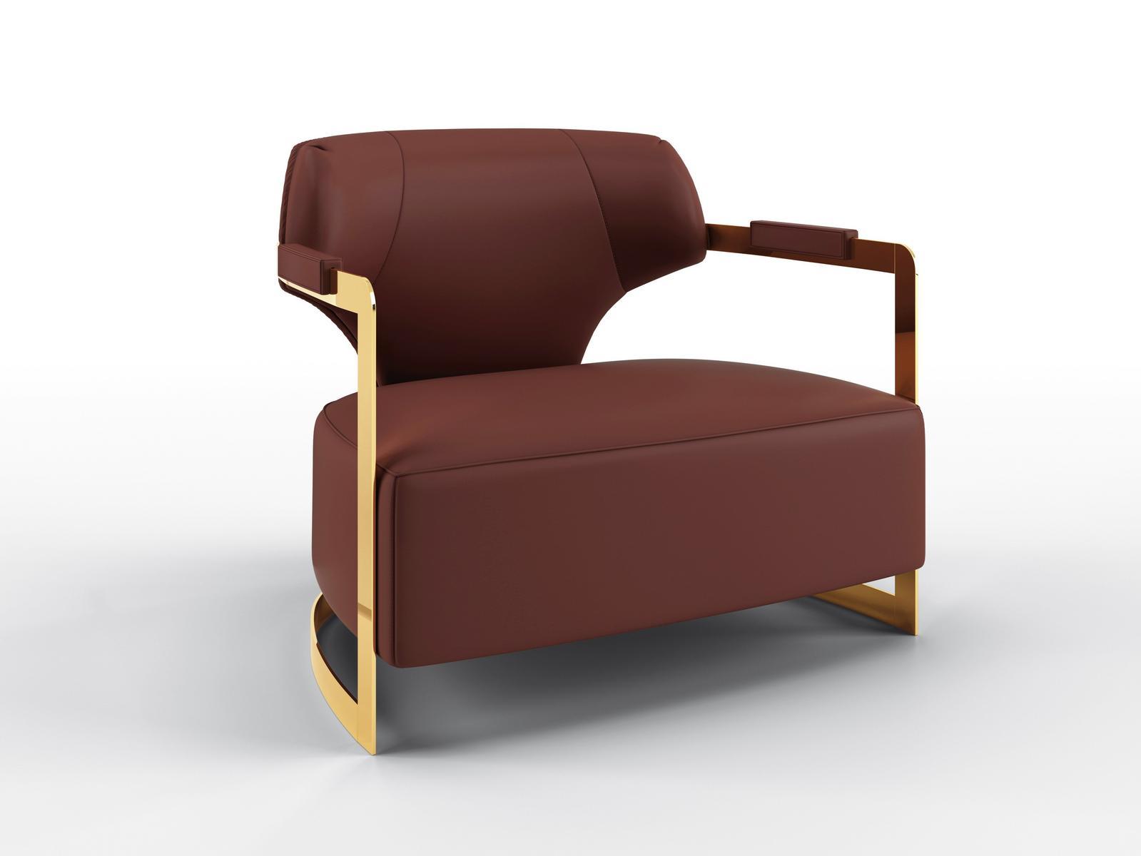 ARDEA Leather armchair with armrests