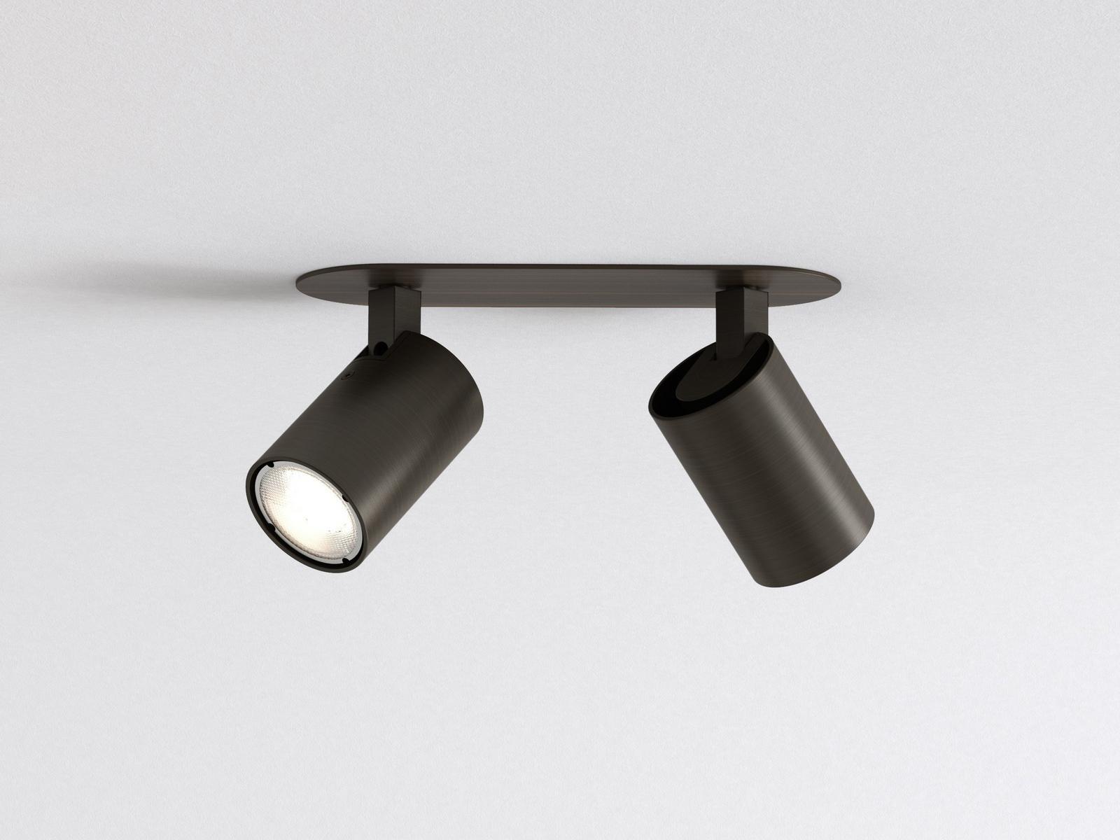 ASCOLI TWIN RECESSED LED adjustable round metal spotlight