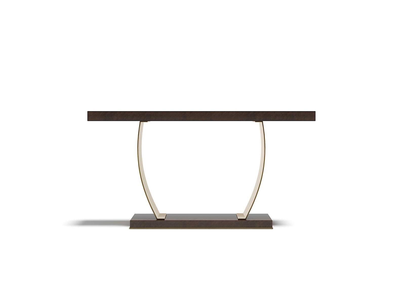 KARAMEL Rectangular steel and wood console table
