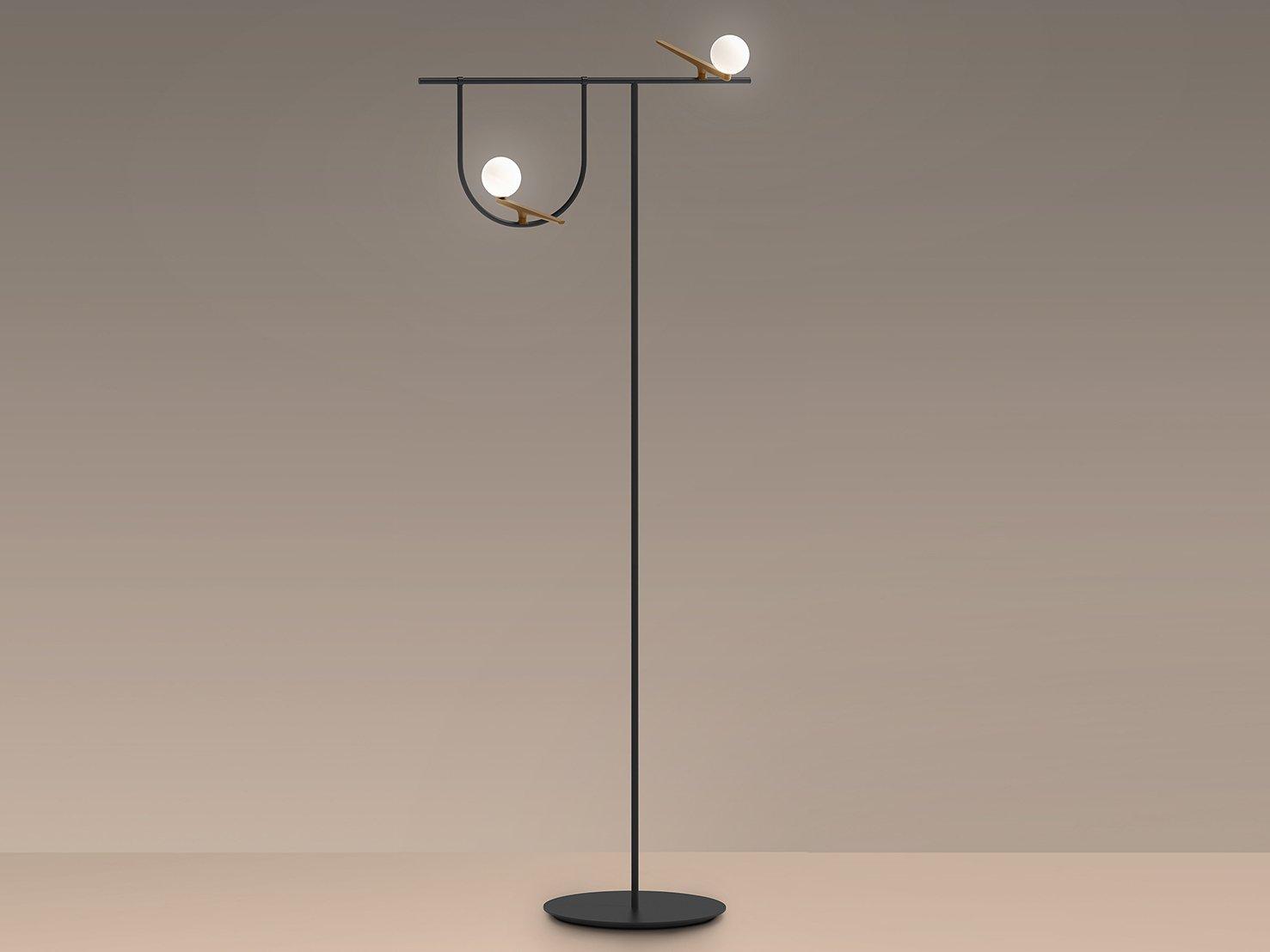 YANZI LED direct light brass floor lamp