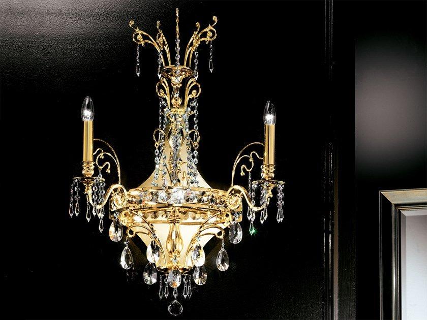 IMPERO & DECO VE 802 A3 Incandescent brass wall lamp with crystals