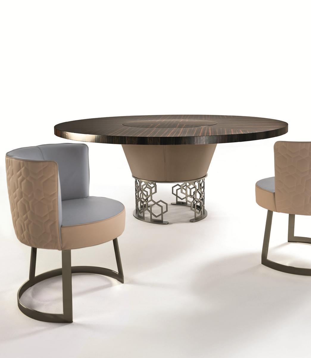 CLAIRMONT Round leather table