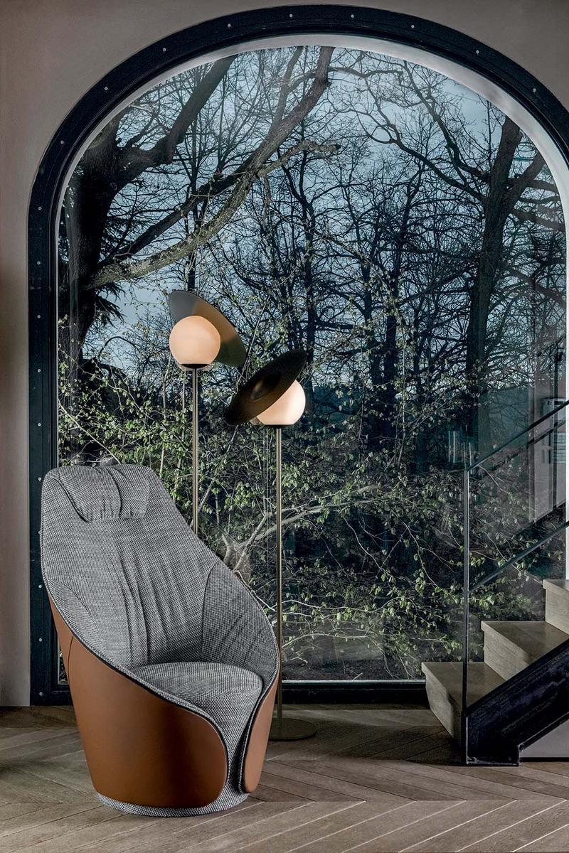 MAMA Upholstered fabric armchair with headrest
