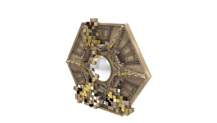 PICCADILLY Wall-mounted framed poplar mirror
