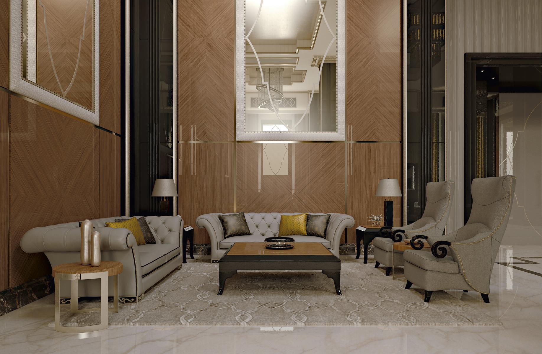 BABYLON Tufted 4 seater leather sofa