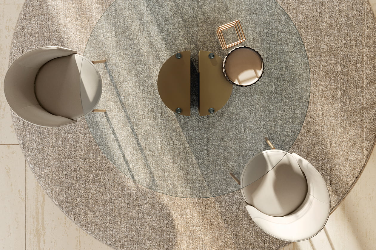 DORA GLASS Oval tempered glass table