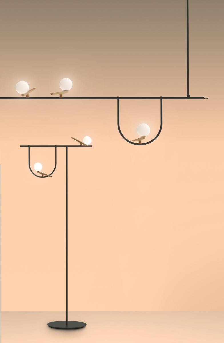 YANZI LED direct light brass floor lamp