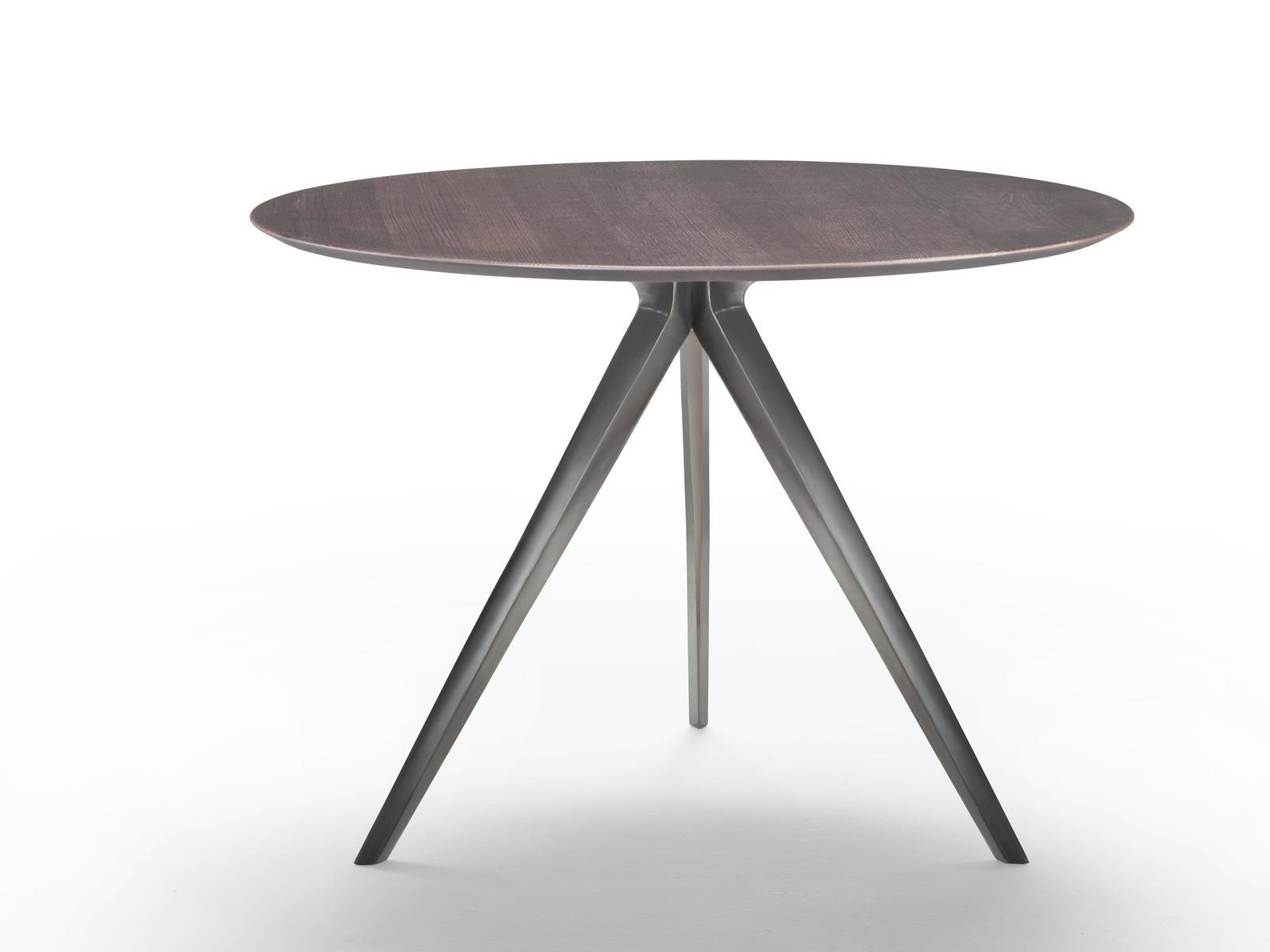 ZEFIRO Round wooden table with 3-star base