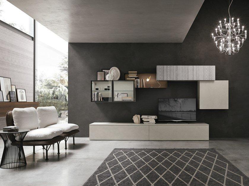 UNIT A123 Contemporary style sectional wall-mounted engineered wood storage wall UNIT A123 Contemporary style sectional wall-mounted engineered wood storage wall
