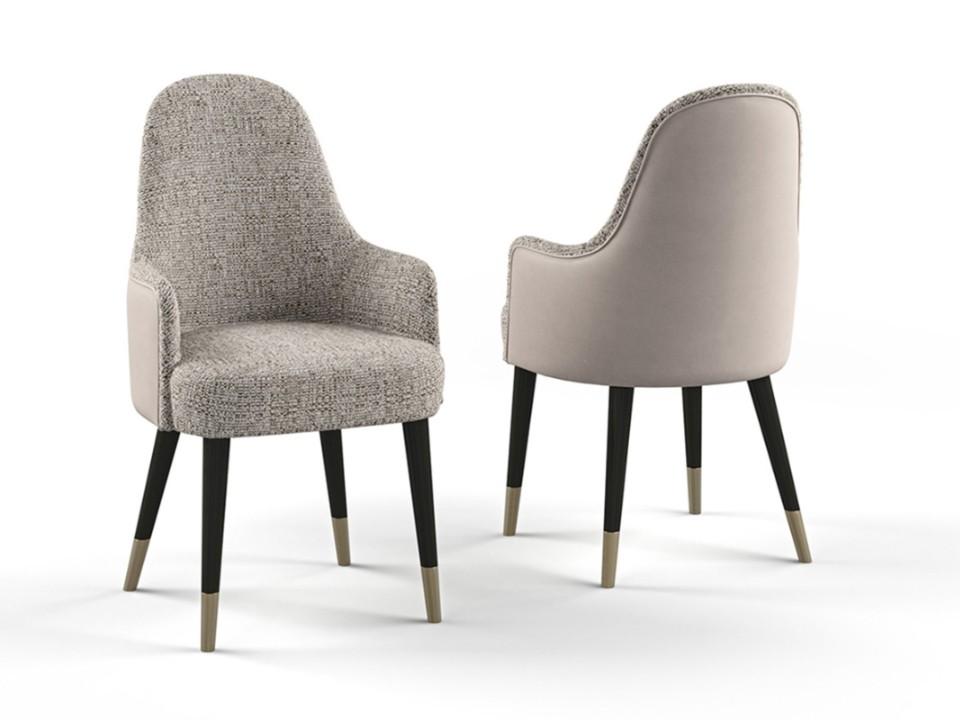 PR.453 Upholstered fabric chair with armrests