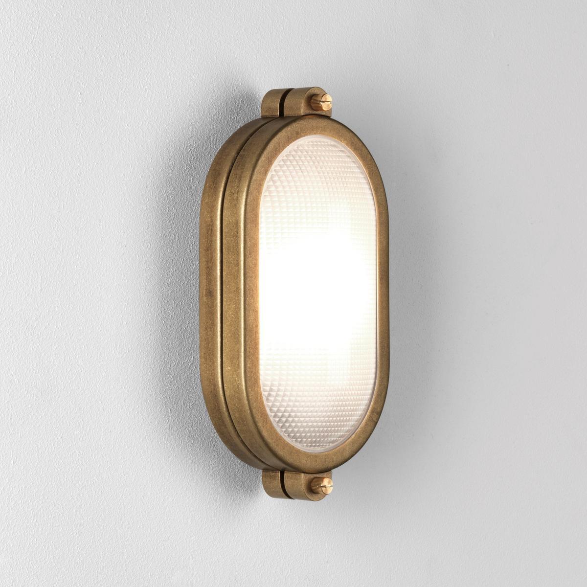 MALIBU LED outdoor wall lamp in brass and glass