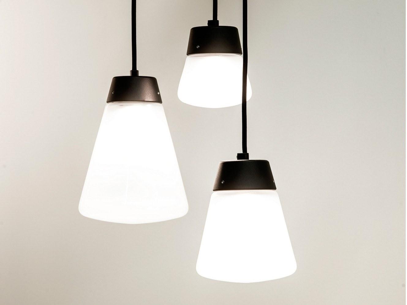 CUP CAKE Glass and aluminium pendant lamp