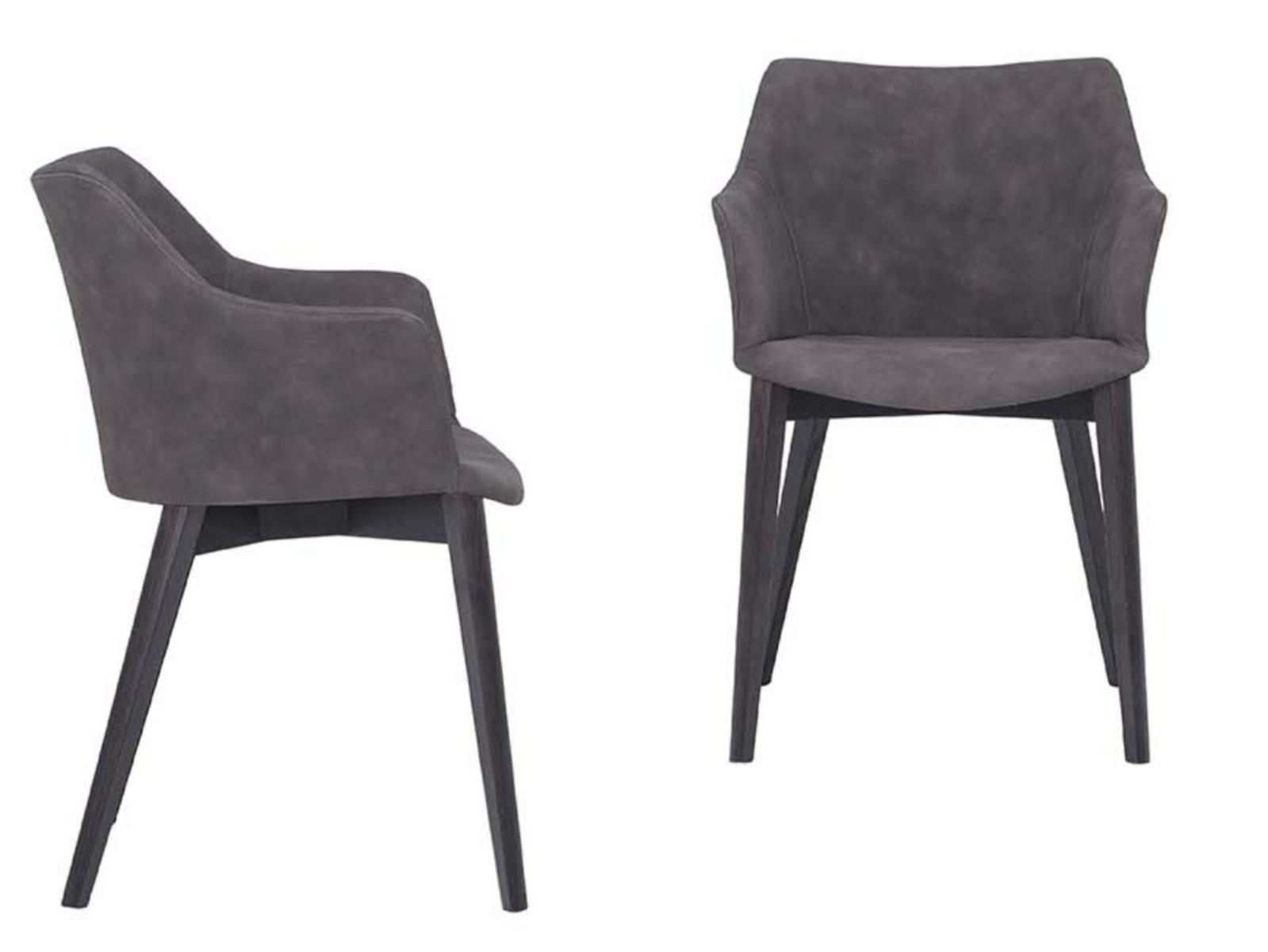 AGATA Upholstered wooden chair with armrests