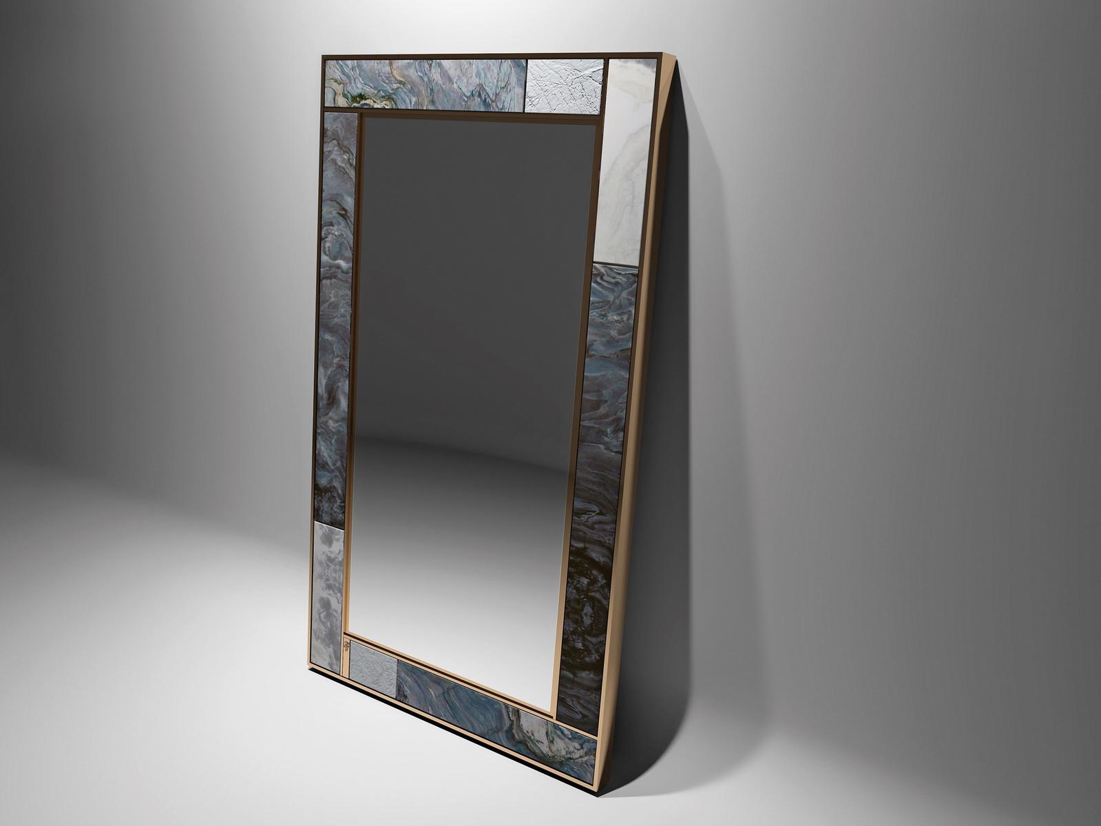 POLIDORO Freestanding rectangular marble mirror
