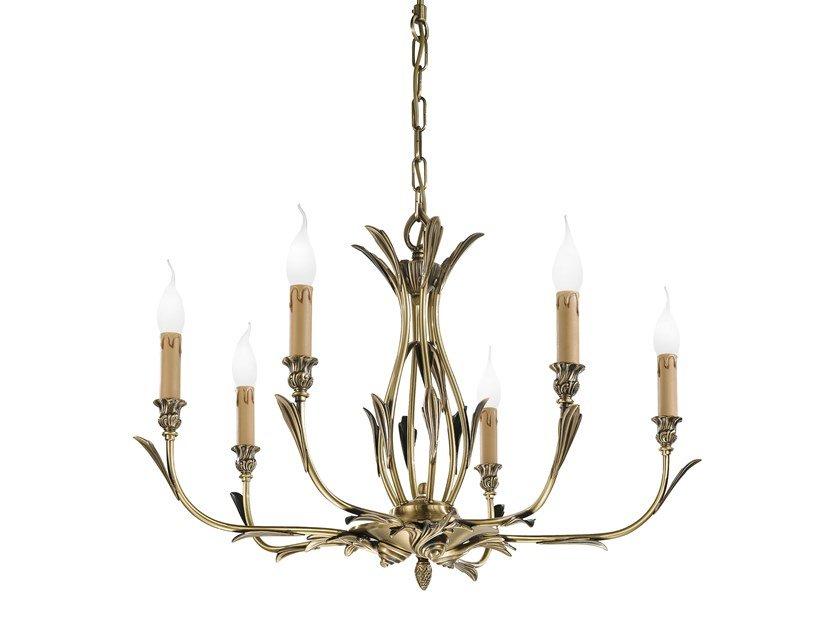 SOLANGE 337/6 Antique brass chandelier