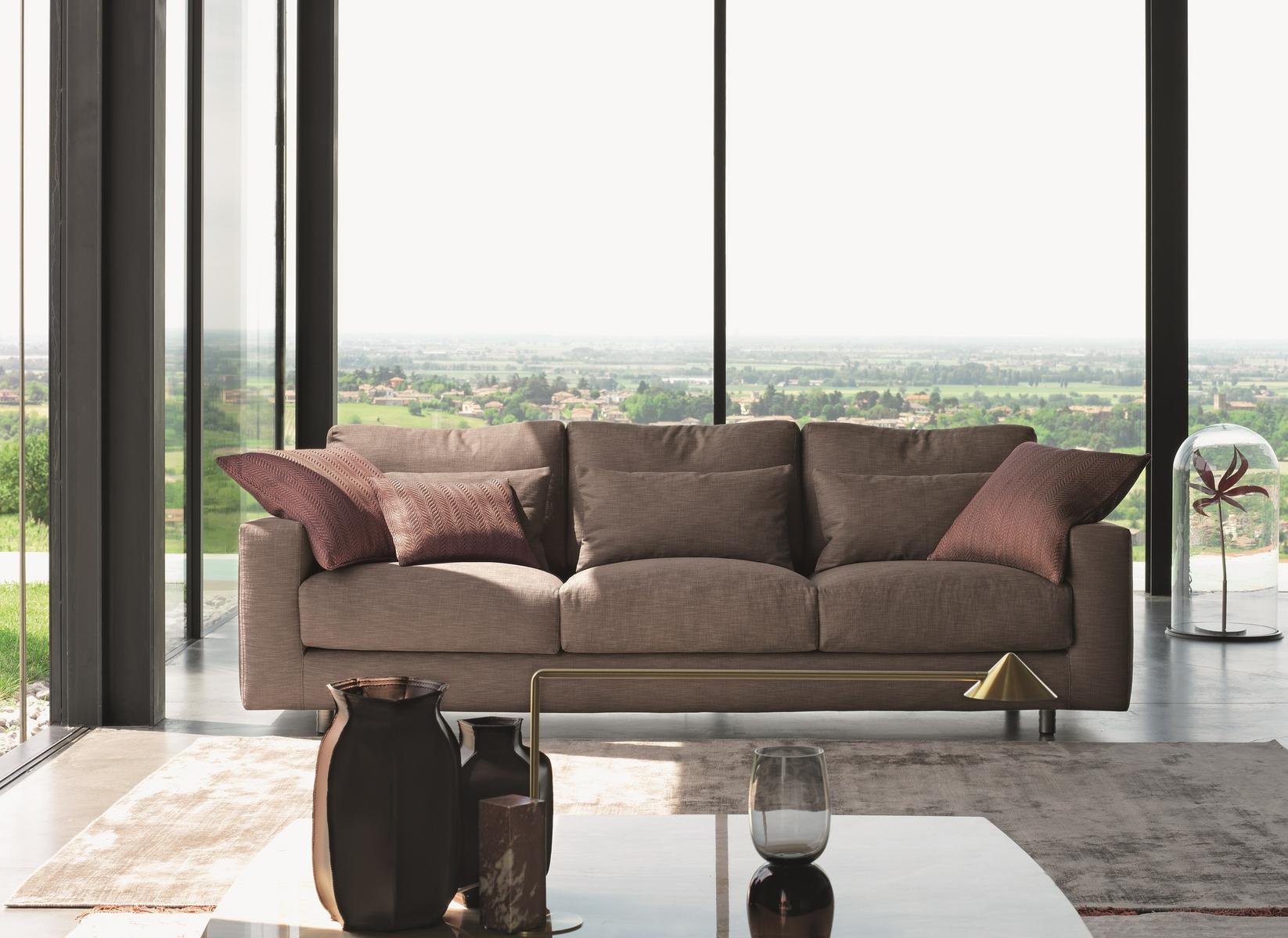 BORGONUOVO 3 seater fabric sofa