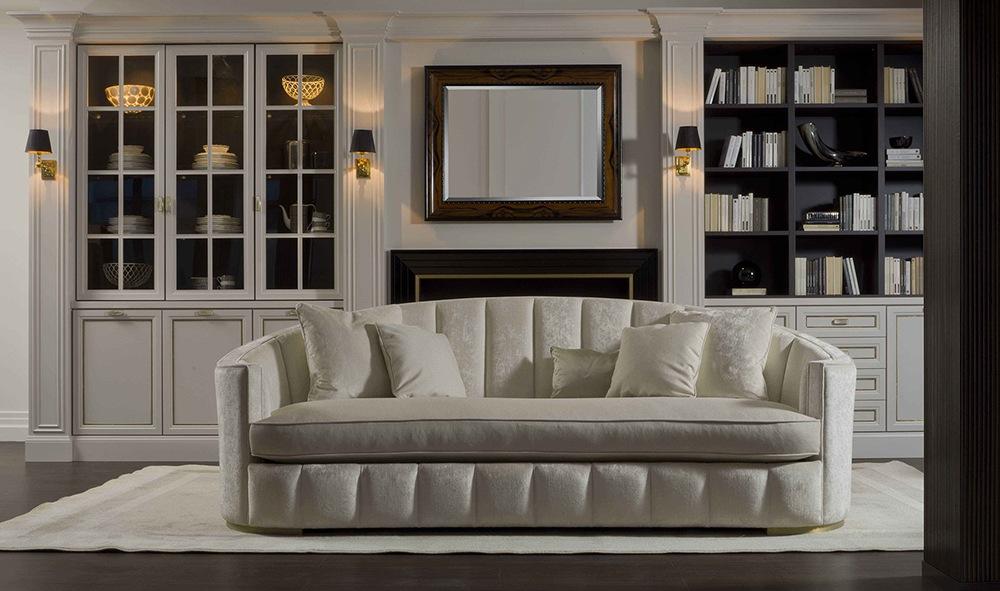 ELIODORO Curved velvet sofa