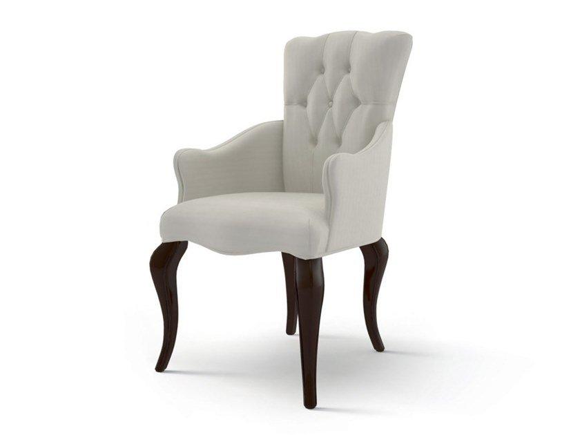 5119 Tufted fabric chair with armrests