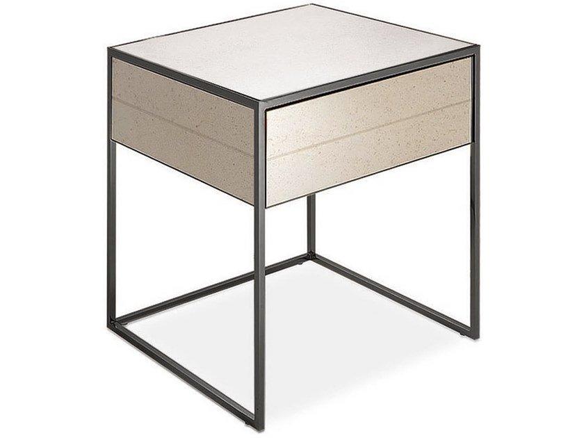 NARCISO Square glass bedside table