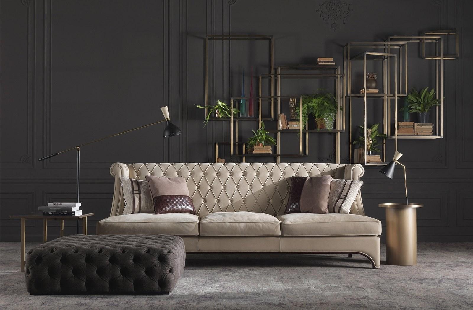 MATRIX Open floating brass bookcase