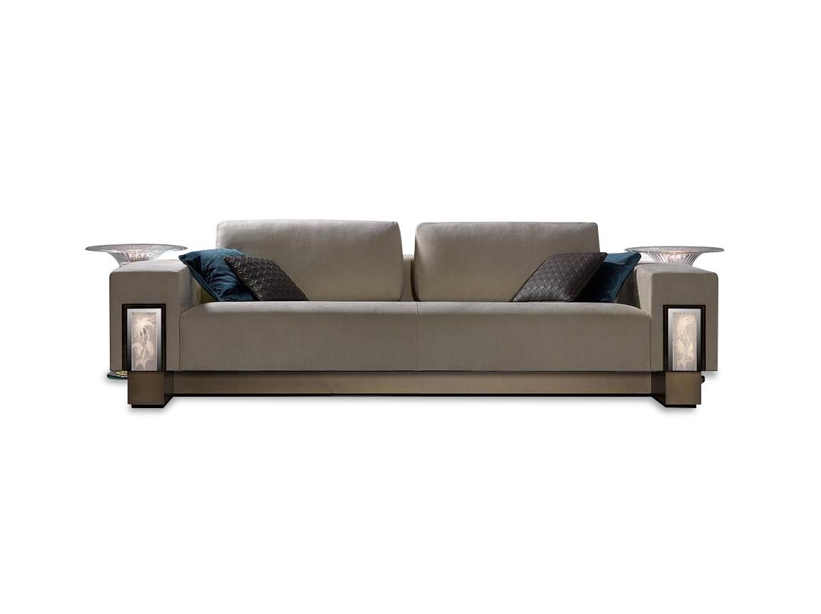 PALAZZO DUCALE 3 seater leather sofa with light