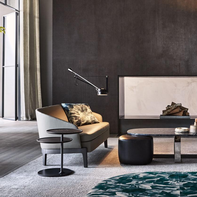 VICINO Swivel round wooden side table