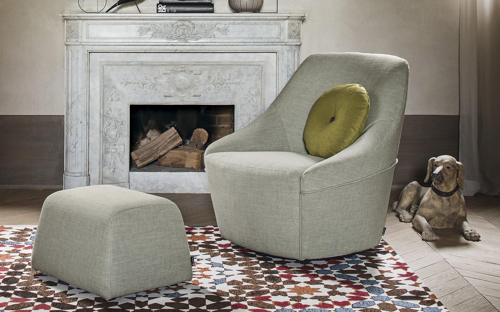 ALMA Fabric pouf / footstool