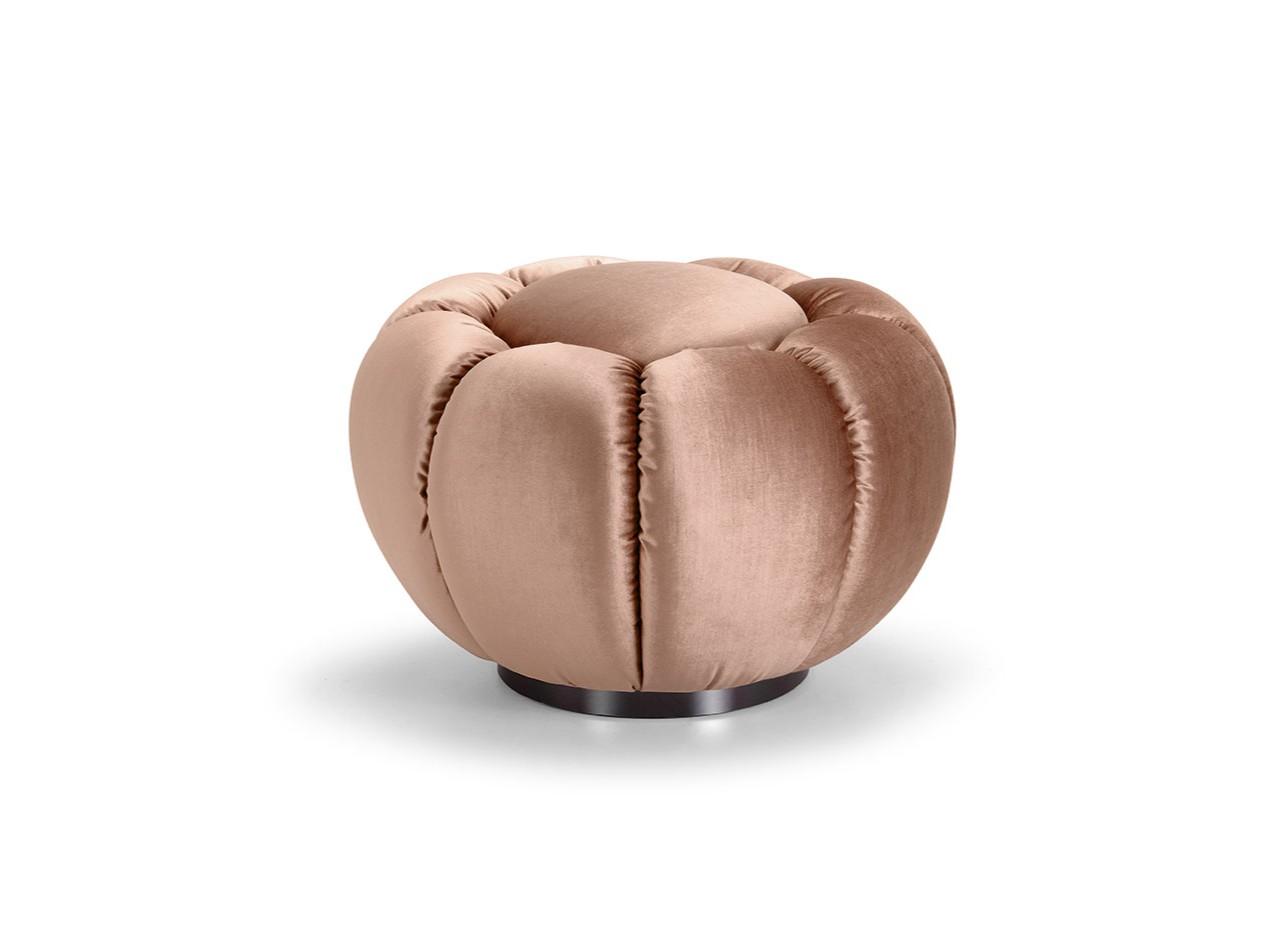 ARKE Upholstered round fabric pouf