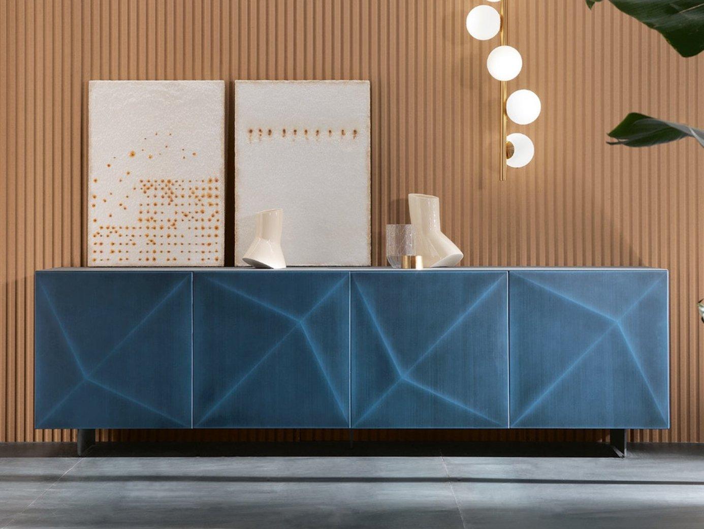CUBRIC Steel and wood sideboard with doors
