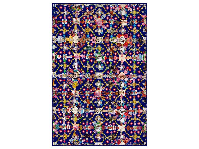 OBSESSION BLUE Patterned rectangular rug