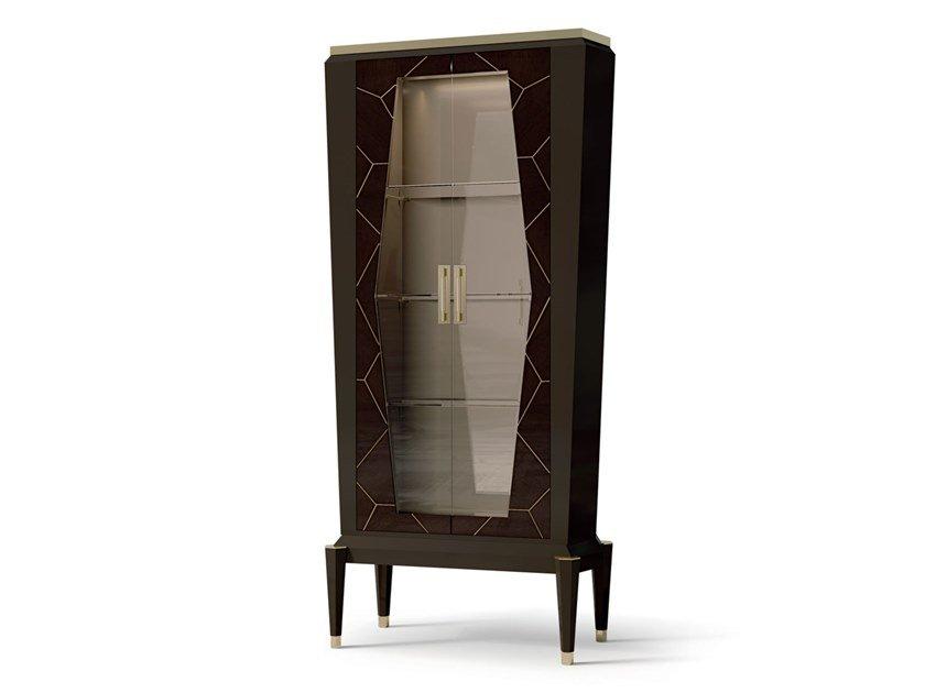 7501 Wood and glass display cabinet