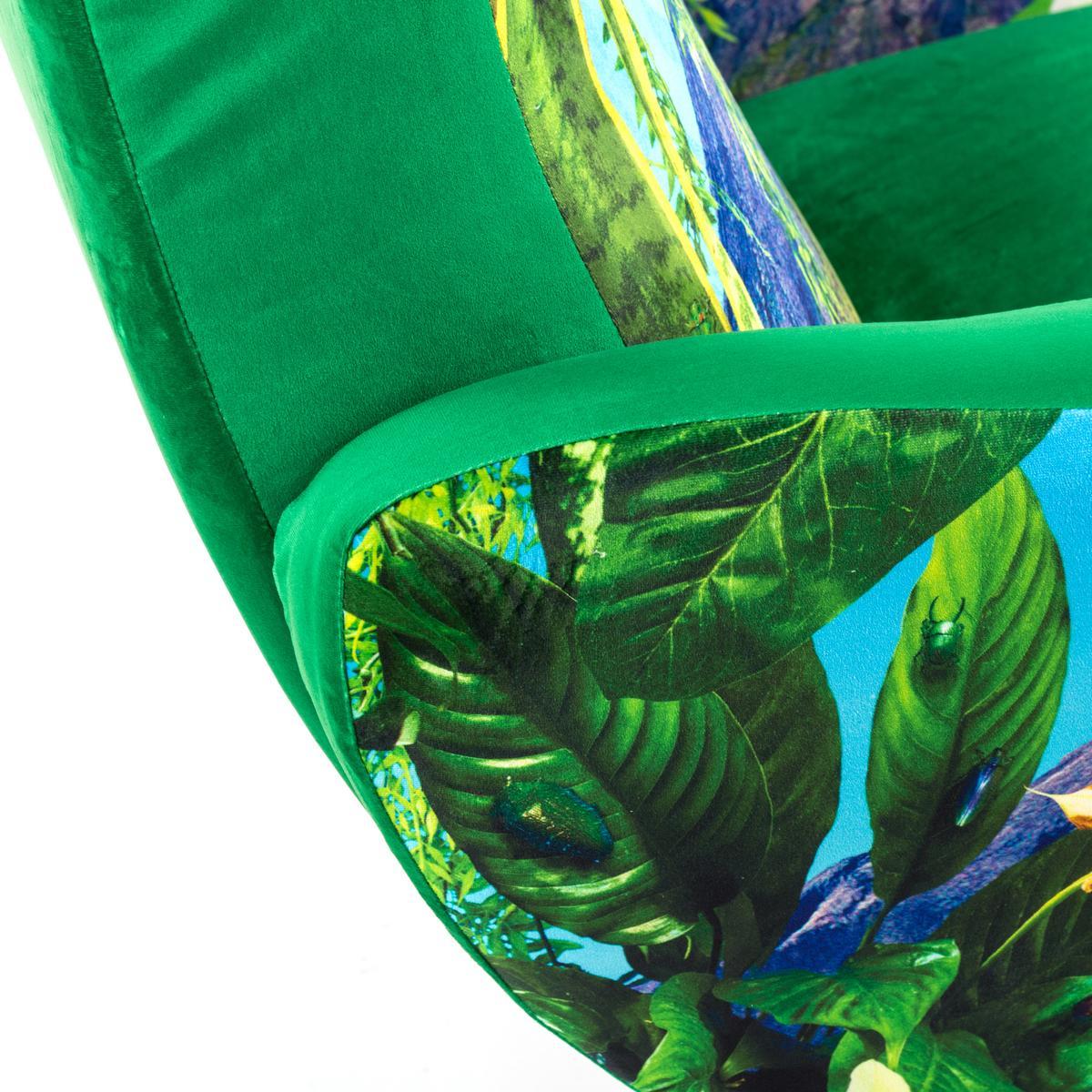 VOLCANO Fabric armchair with armrests