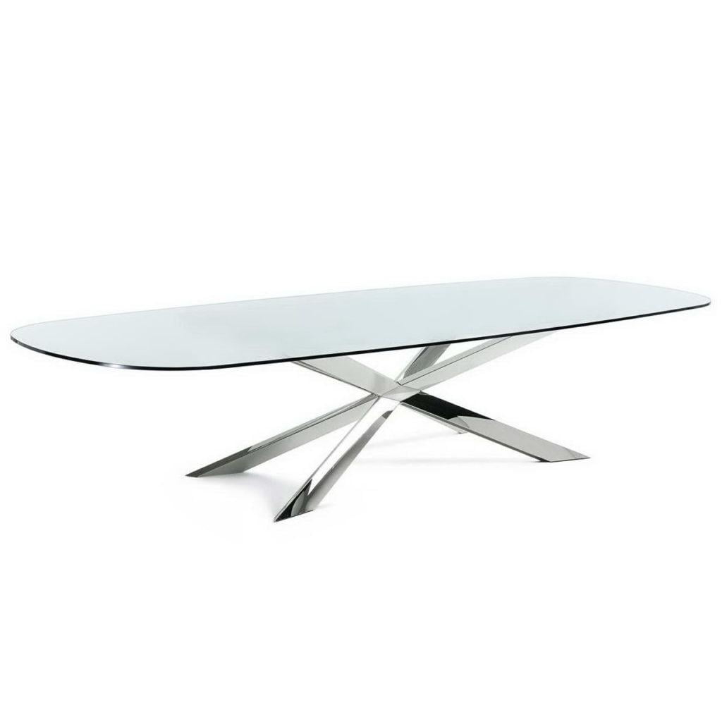 SPYDER Rectangular tempered glass table