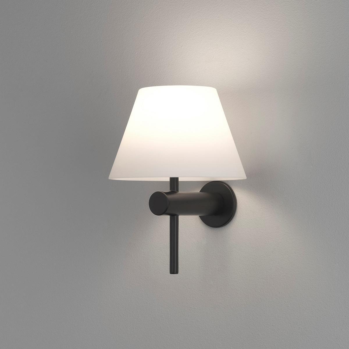 ROMA Glass and steel wall light with dimmer