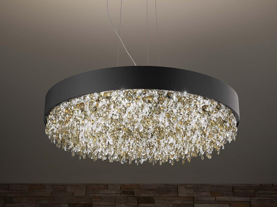 OLÁ S6 90 LED metal pendant lamp with crystals