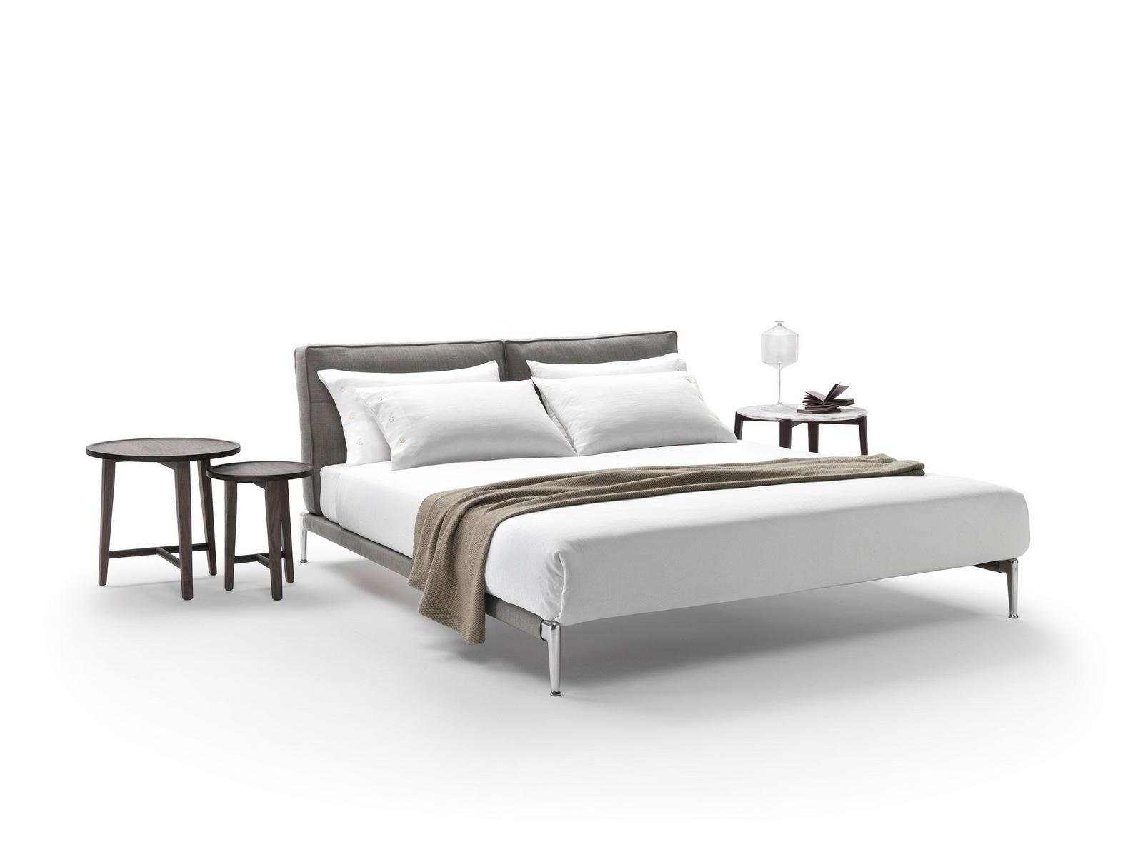ADDA Fabric double bed with upholstered headboard