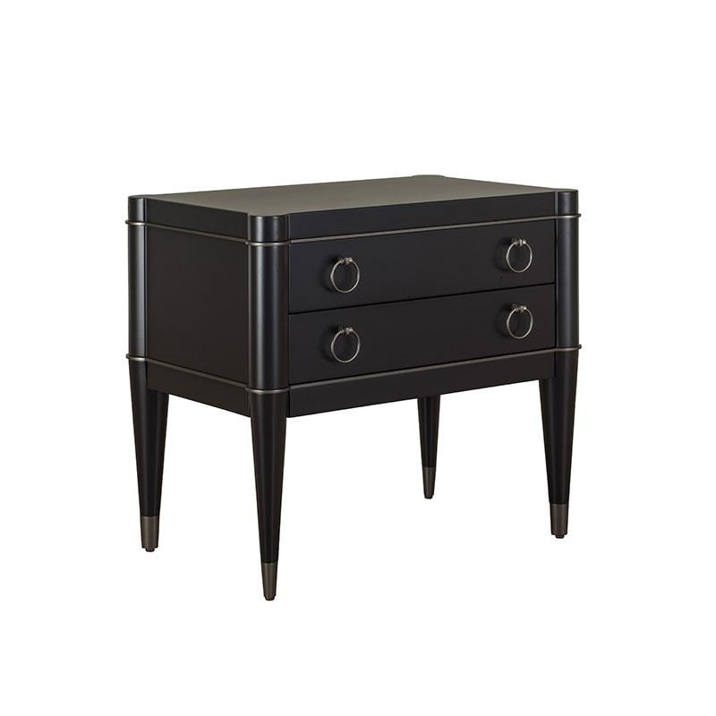 AMBRA Rectangular lacquered bedside table with drawers