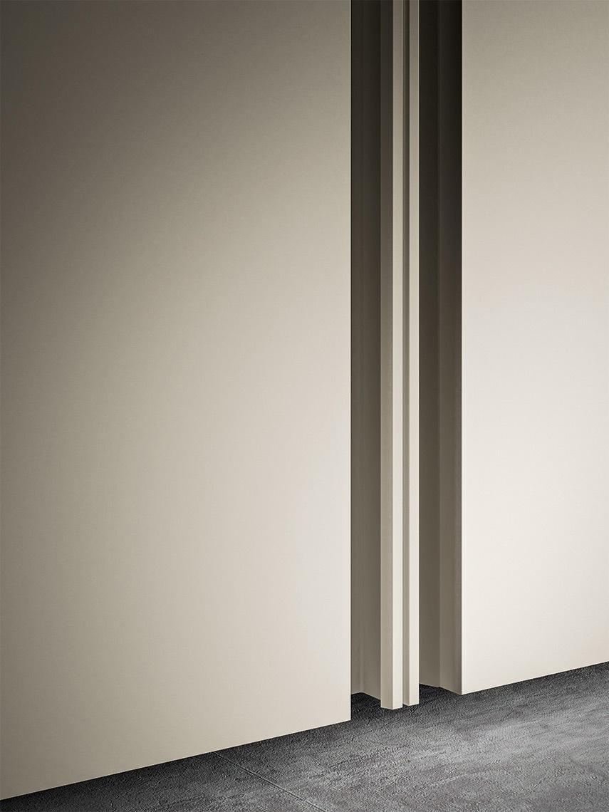 SPLIT Corner lacquered wardrobe with doors
