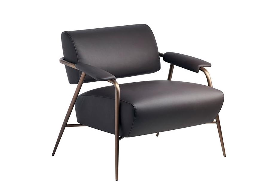 STAY Leather armchair with armrests