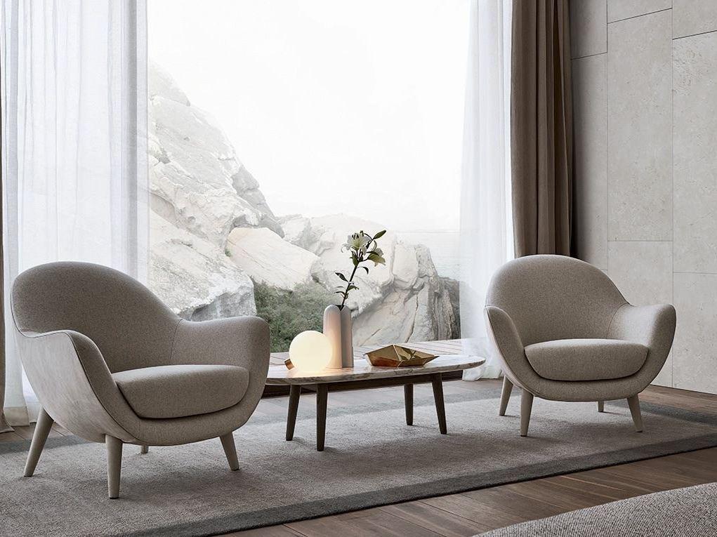 MAD QUEEN Upholstered fabric armchair with armrests